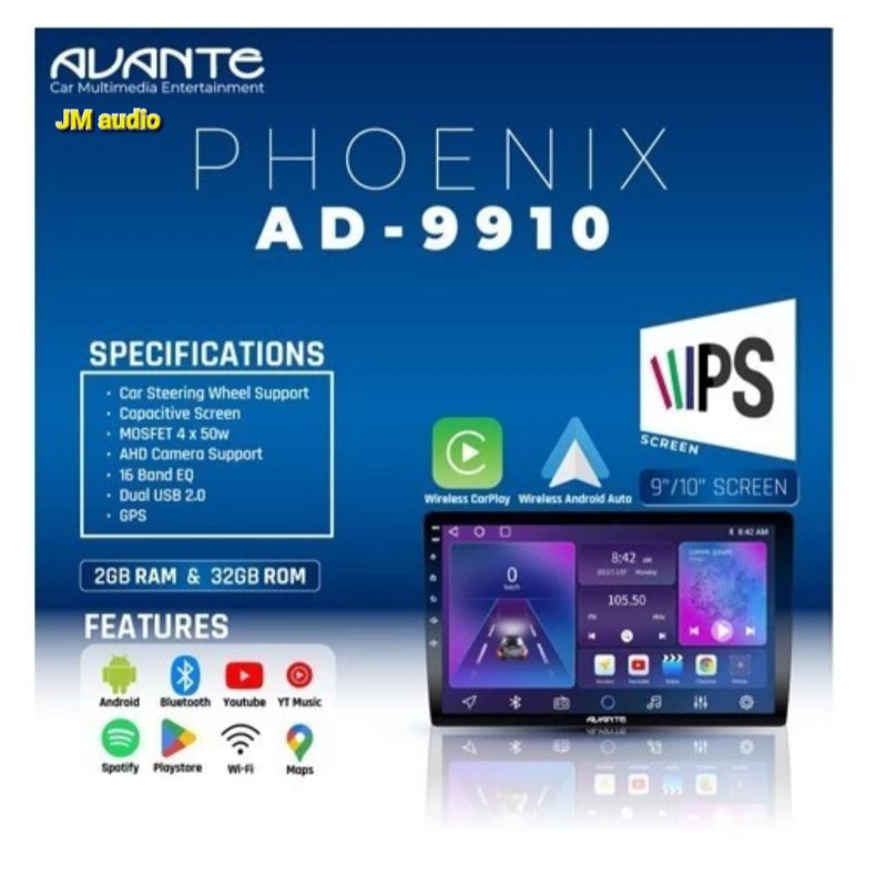 Head Unit TV Android AVANTE 9 Inch AD 99109 RAM 2+32GB Lesensi PIONEER (mobil) Universal