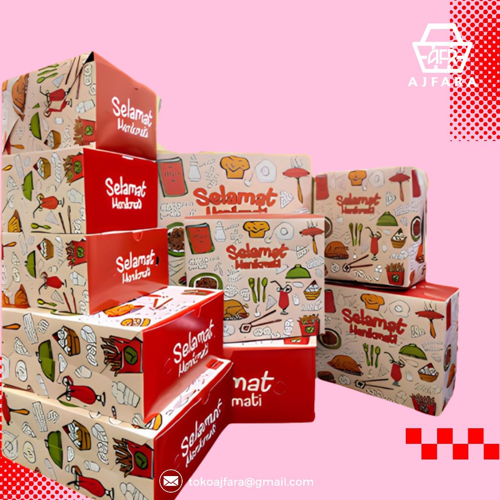 

Box Kardus Snack Kue 12x12 Merah