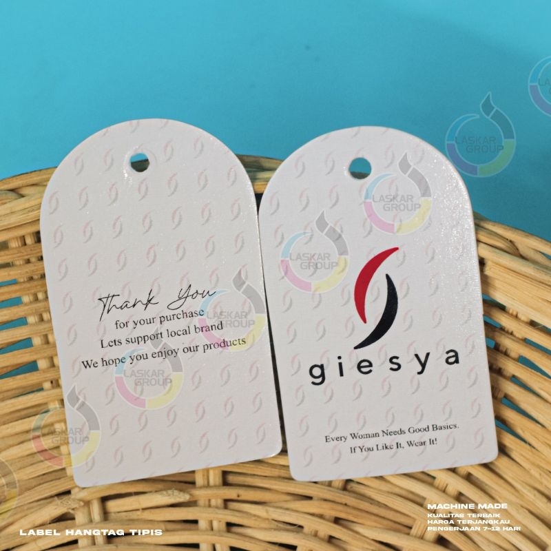 

hangtag tipis cetak bulak balik full colour free design glosi/dob