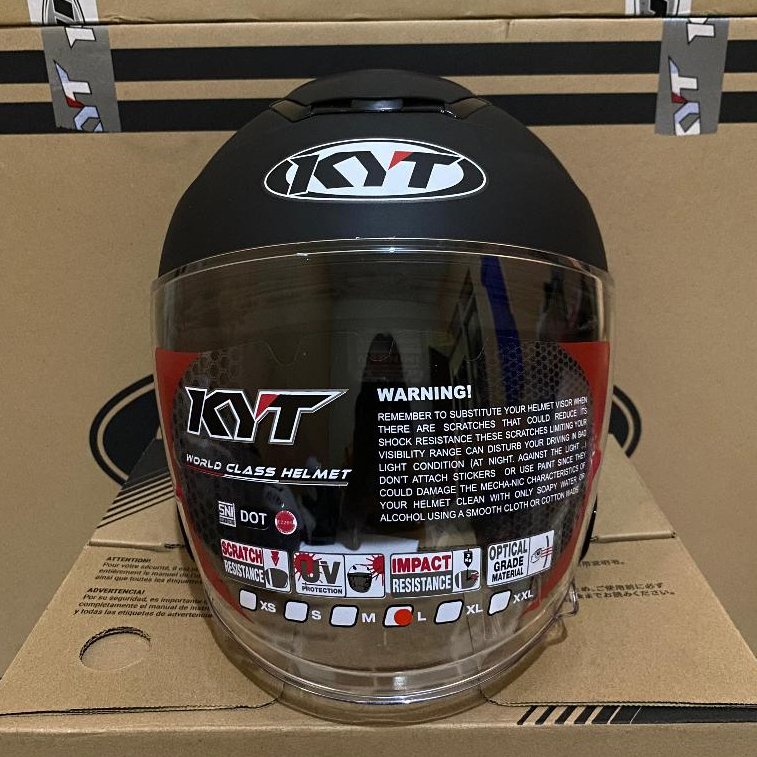 HELM KYT KYOTO R HITAM DOP/BLACK DOP