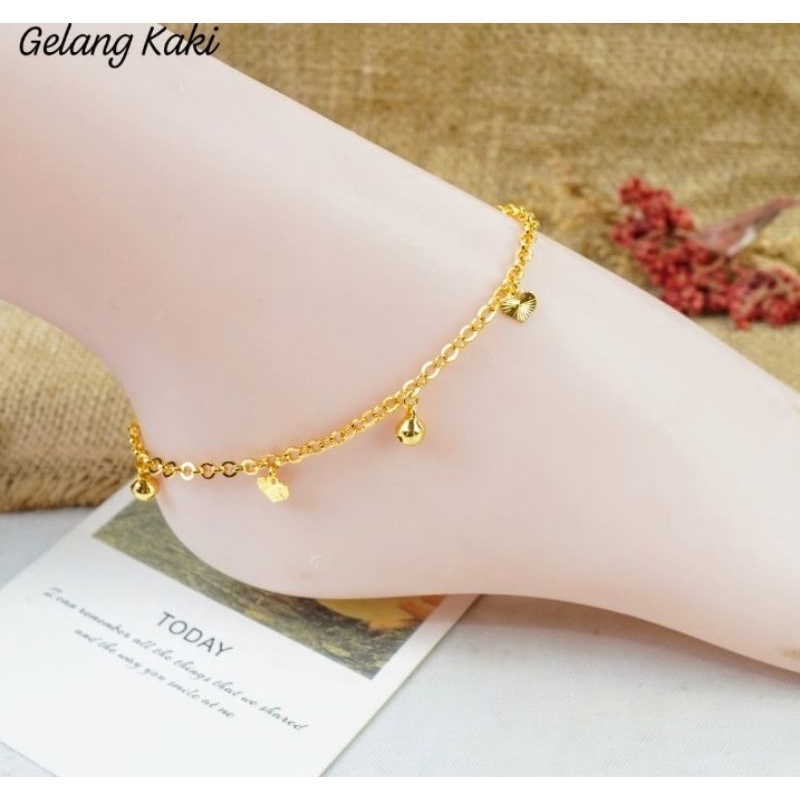 gelang kaki dewasa perhiasan wanita yang mewah emas muda