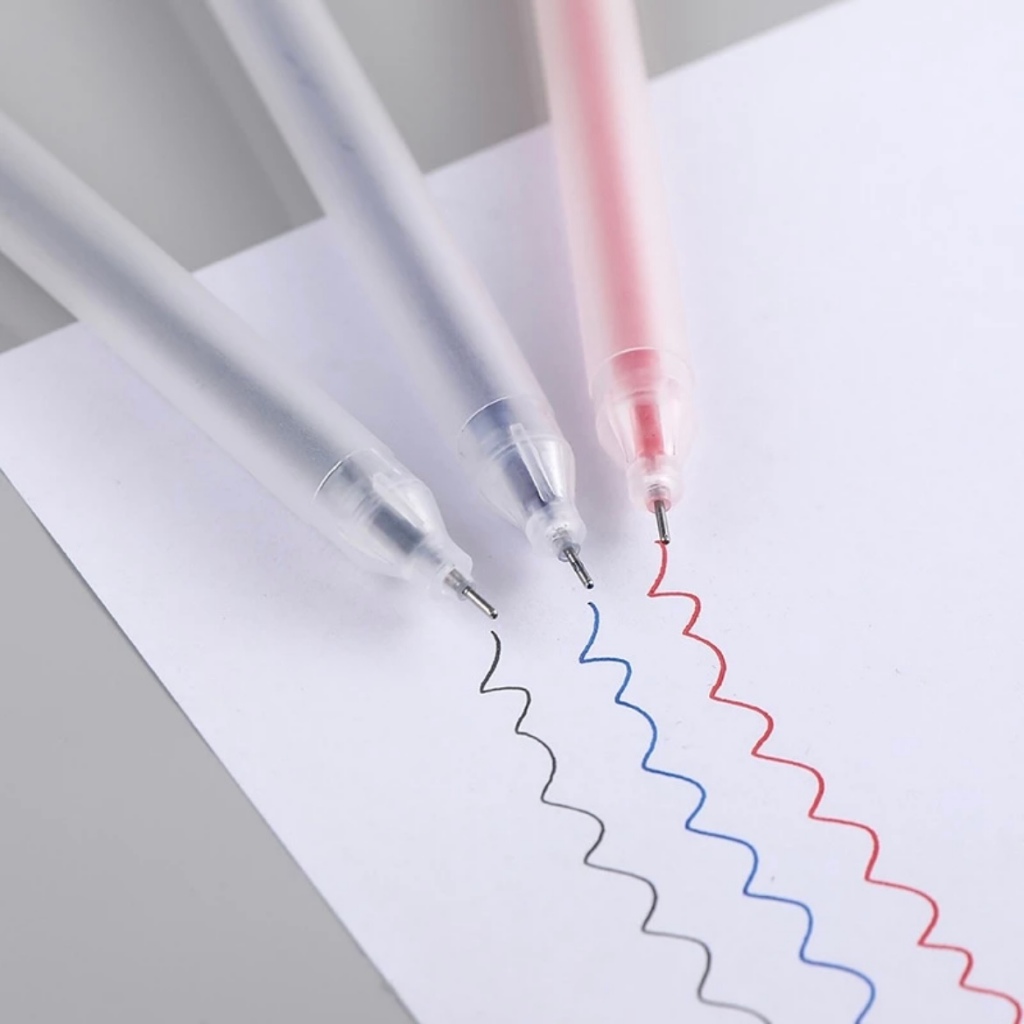 

Pulpel Gel 0.5mm Pena Pulpen Bolpoin Tinta Gel Cair Pena Transparant Pen Gel