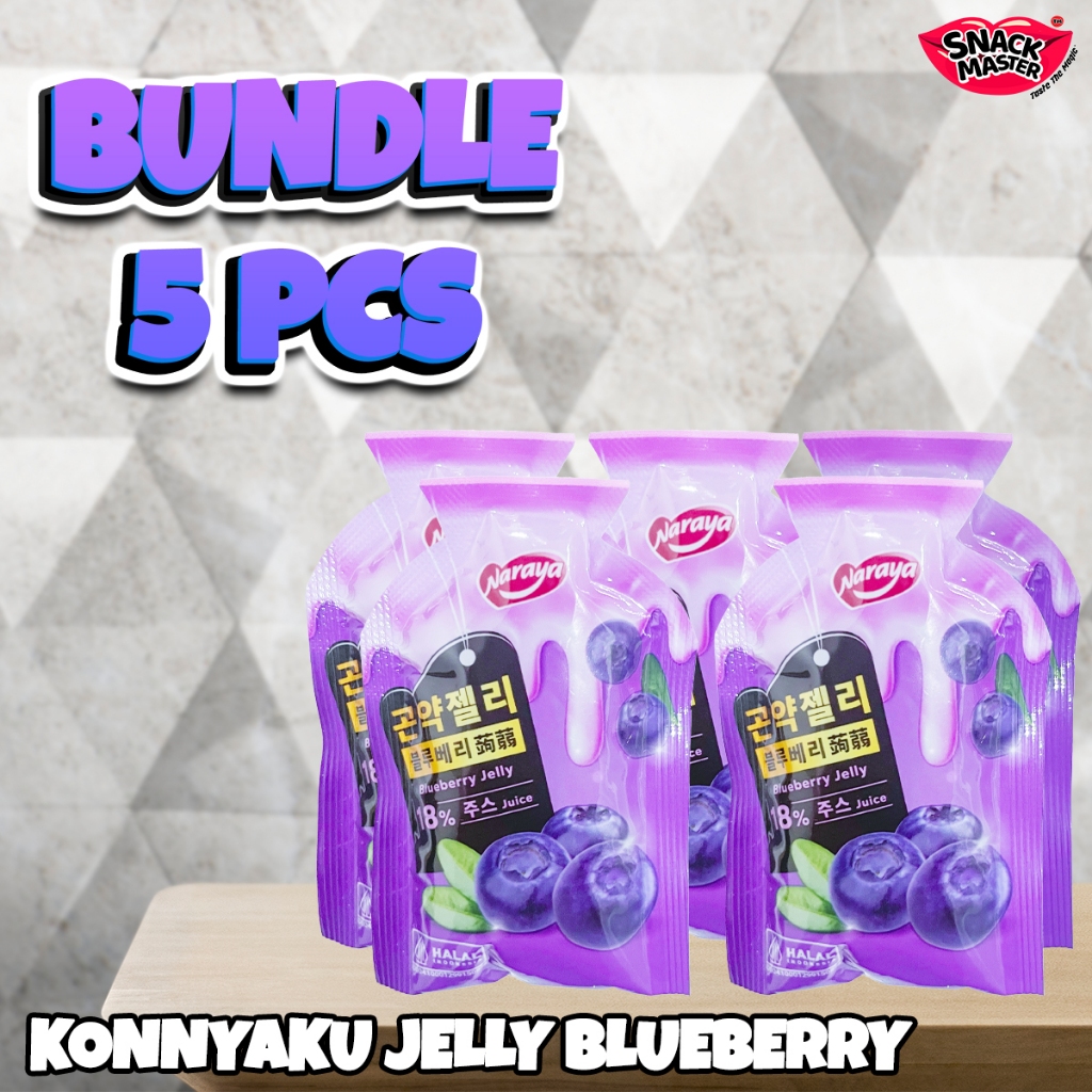 

BUNDLE HEMAT Naraya 5 pcs Camilan Manis Konnyaku Jelly Manggo /Blueberry/lychee