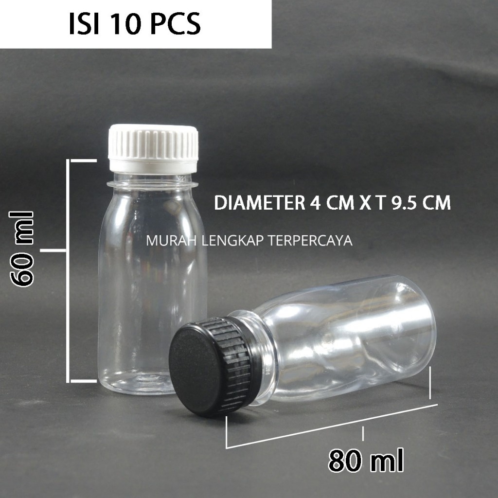 ISI 10 PCS - BOTOL ZAM ZAM SHORT NECK - BOTOL KECIL 60 ml 80 ml BOTOL PELASTIK BOTOL PLASTIK BOTOL A