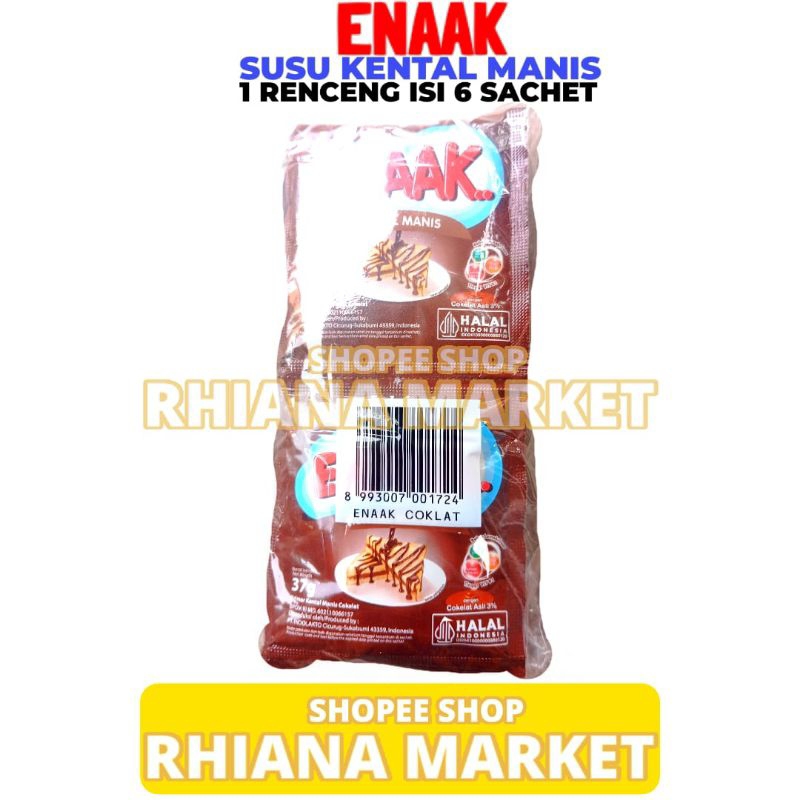 

Susu Kental Manis Enaak Rasa Coklat 1 Renceng Isi 6 Sachet 37 Gram