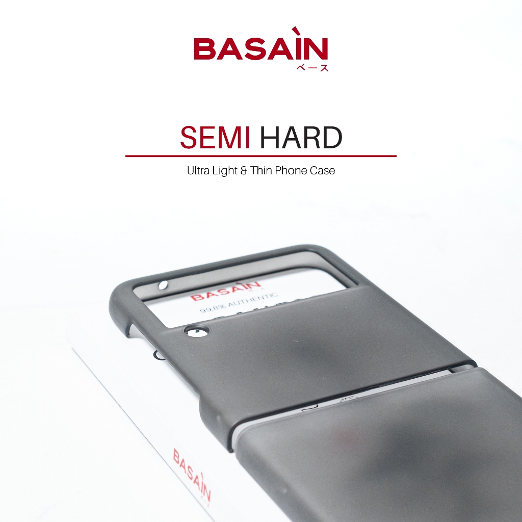 BASAIN Case Samsung Z Flip 4 Semi Hard Case 2.0 Casing - Black Matte