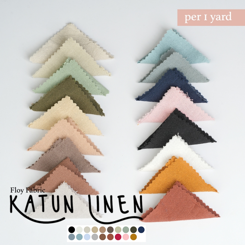 Floy fabric KATUN LINEN PER 1 YARDAN kain katun eceran bahan atasan kulot