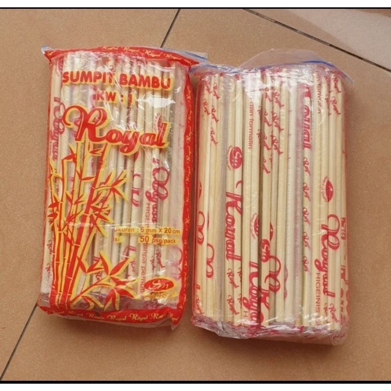 SUMPIT BAMBU isi 50 pasang uk 6mm x 20cm Sumpit Premium ALMIRA PLASTIK