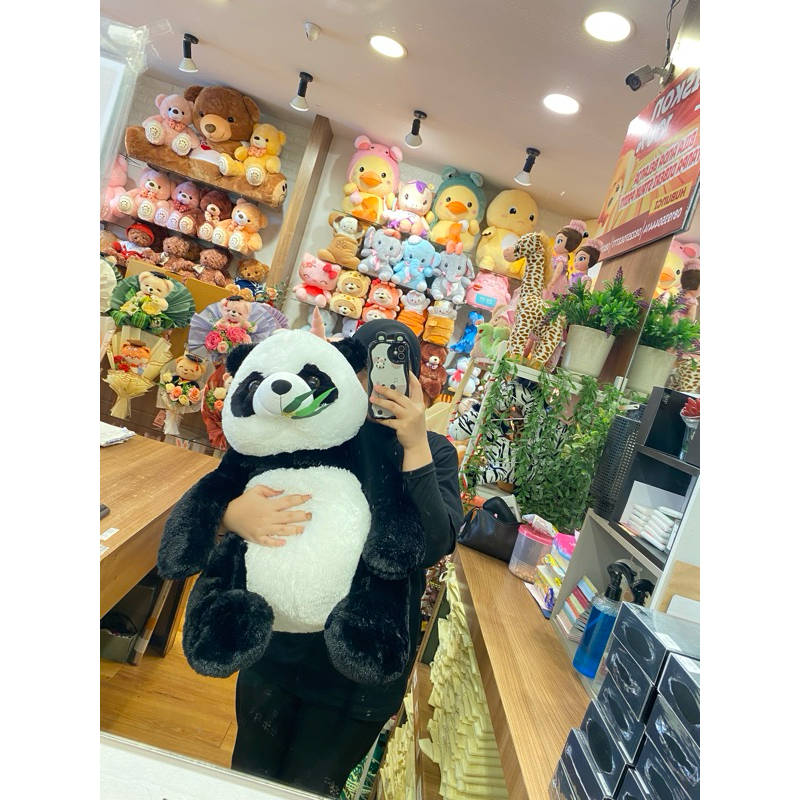 ORI ISTANA BONEKA ISBON BONEKA PANDA BAMBOO BONEKA BERUANG PANDA MAKAN BAMBOO LUCU COCOK UNTUK KADO 