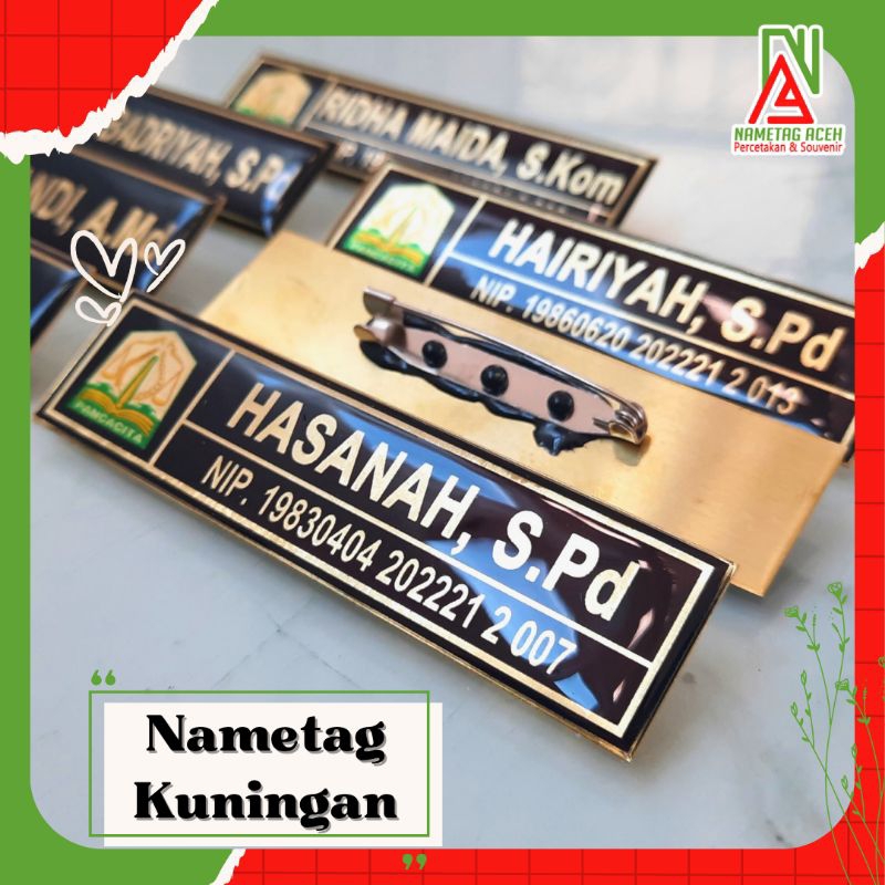 

NAMETAG KUNINGAN / Nama Dada Kuningan / Papan Nama Resin