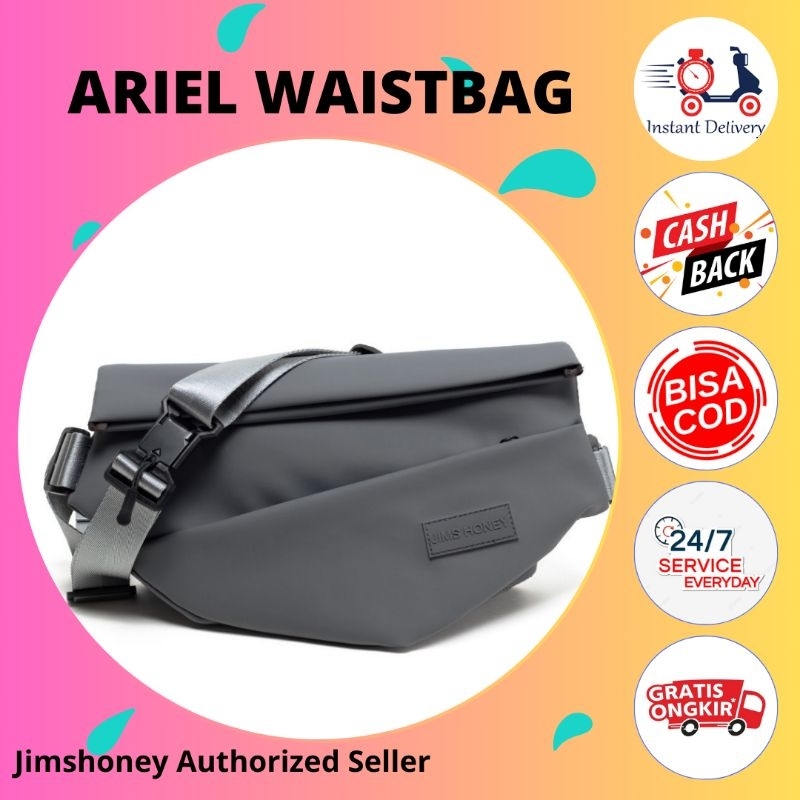 JIMS HONEY ARIEL WAIST BAG tas selempang pria wanita unisex parasut anti air muat banyak simple tas 