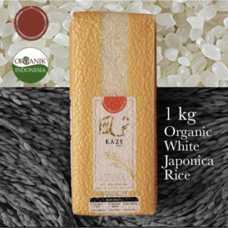 

kaze organic japonica rice 0 zero sugar 1 kg beras jepang japannese rice