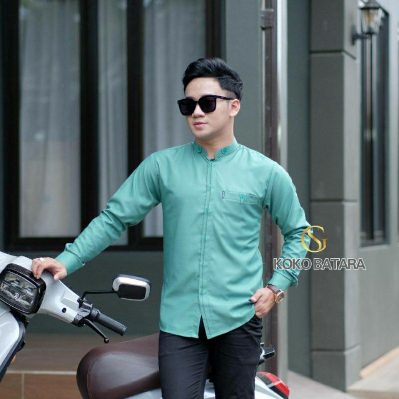Baju Koko Pria Dewasa lengan panjang polos/baju Koko polosan Batara/baju koko modern masa kini/baju 