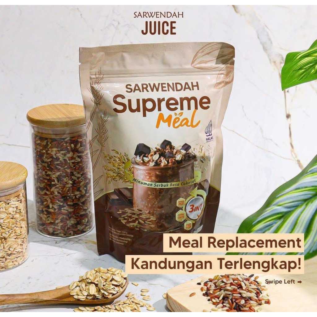 

ASEMKAJKT - [ COKELAT ] SARWENDAH SUPREME MEAL PENGGANTI MAKANAN/MINUMAN FIBER