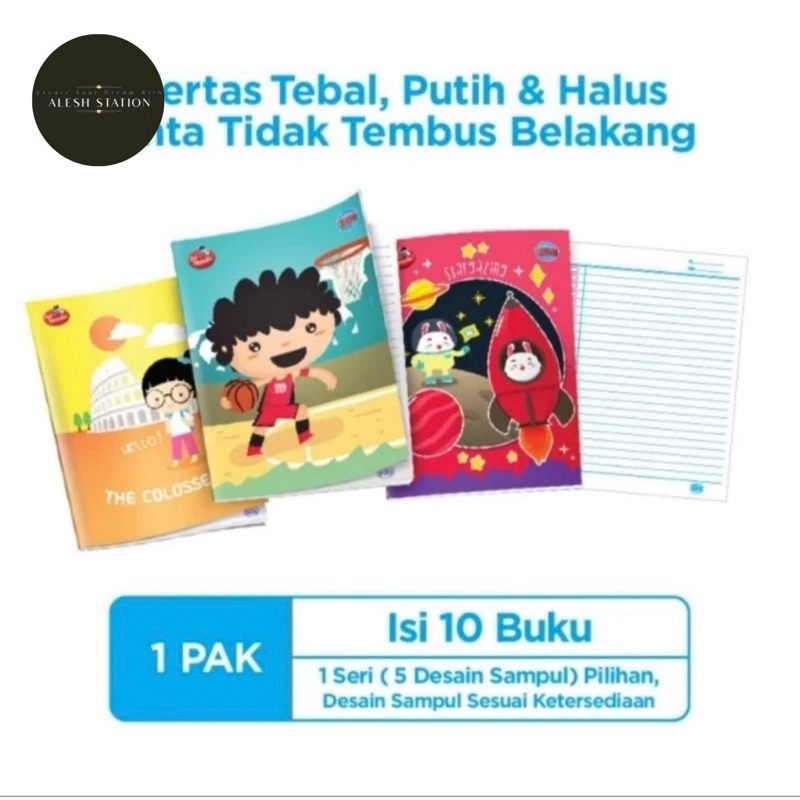 

HJK Buku Tulis SIDU / SINAR DUNIA isi 58 lembar 1 Pack isi 10 Buku