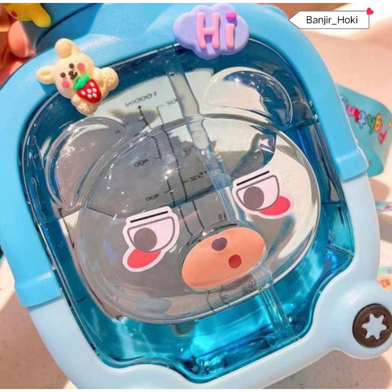 Z3 COD Botol minum model baru botol anak karakter sedotan botol 1000ML free tali stiker