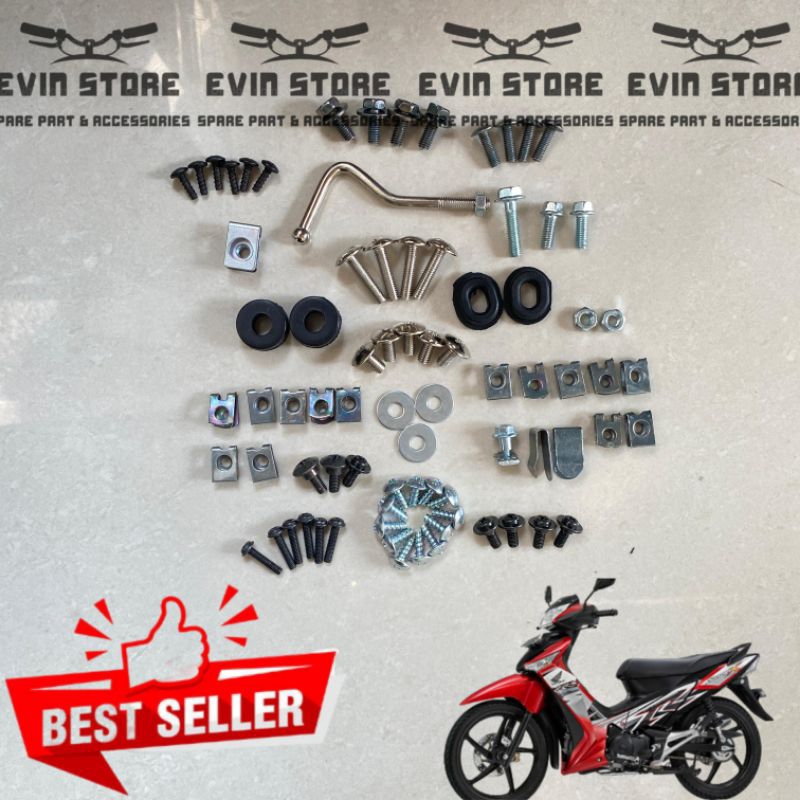 Baut Fullbody Supra x 125 / baut fullbody + karet Honda Supra 125 tahun 2005 sampe 2012