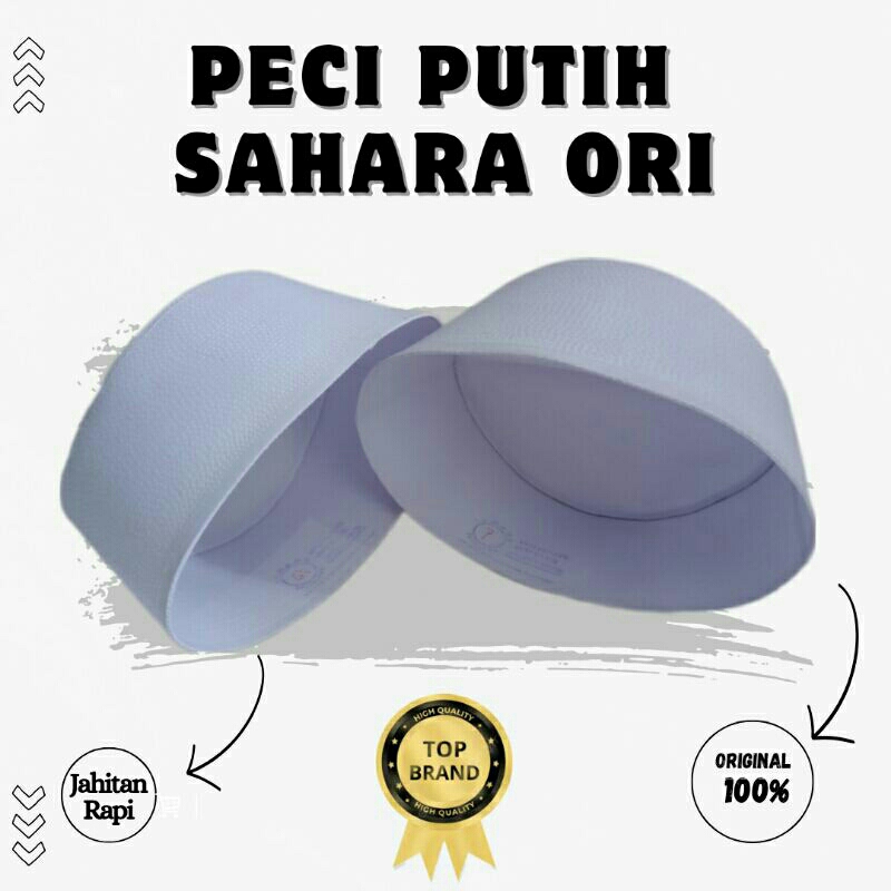 peci putih sahara ori/kopiah putih/peci  batok/sogkok putih sahara original