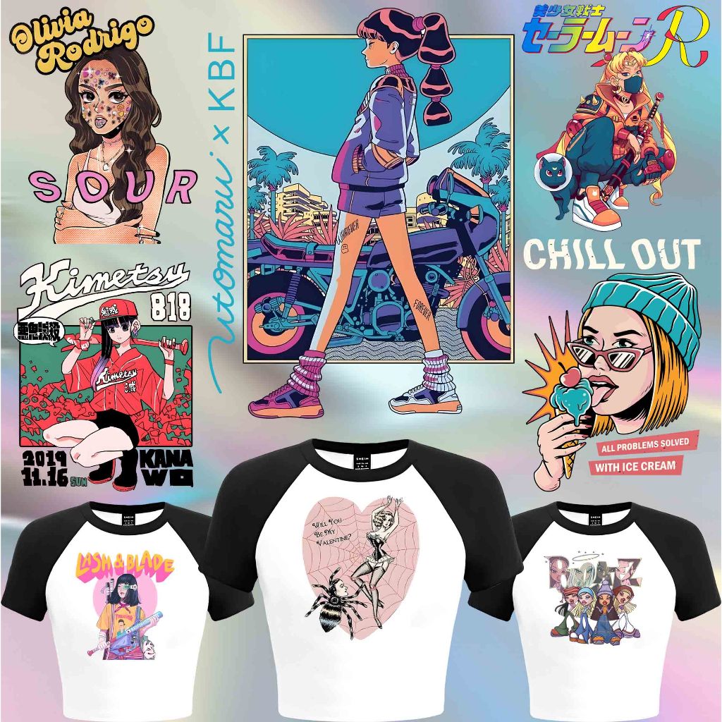 

SABLON STICKER DTF UKURAN 14CM TEMA CHILL GIRLS