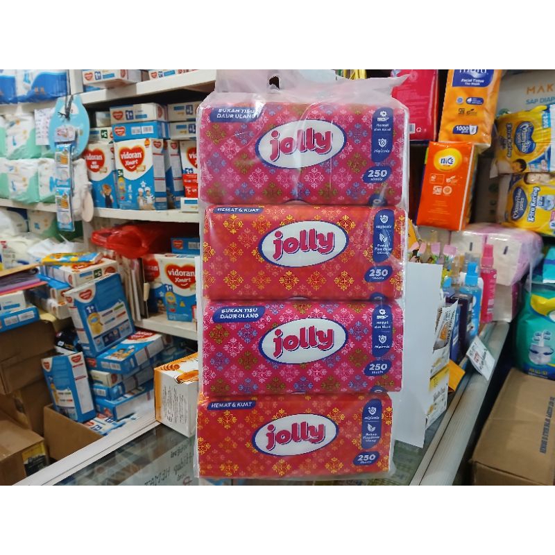 Jolly tissu 250sheets/(Paket 4 BALL) Tissu/ KEMASAN BARU