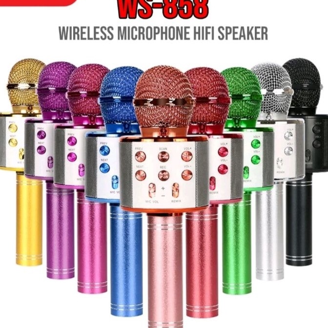 Langka Mic Bluetooth Karaoke WS858 Microphone Bluetooth WS 858 Mic Karaoke