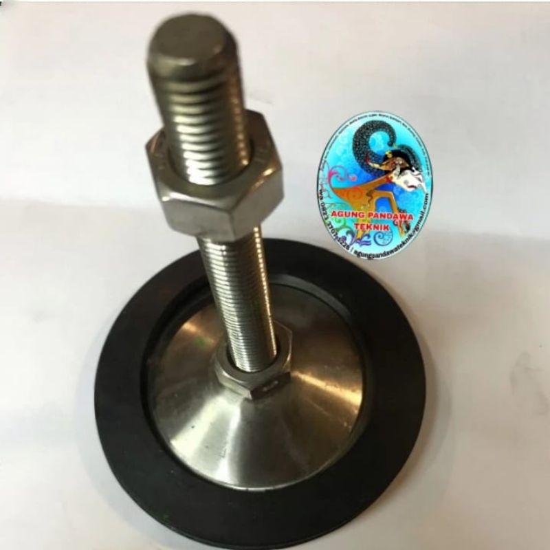 ADJUSTER Kaki meja Stainless m12 plus karet