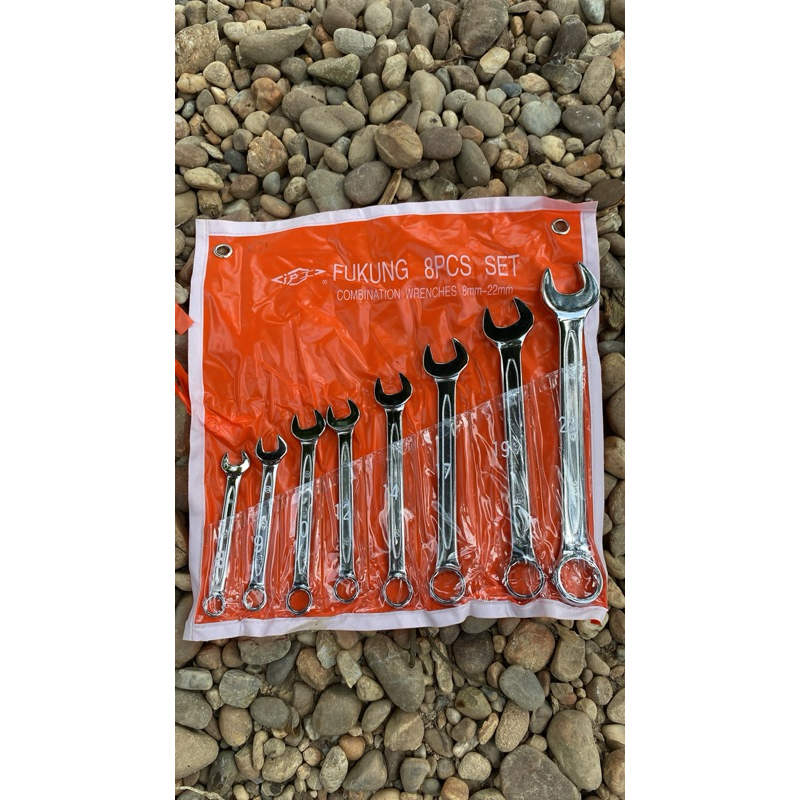 8-22mm 11pcs Kunci ring pas set 11 pis 8 -22 mm merk FUKUNG wrench set fukung shanghai kunci banci b