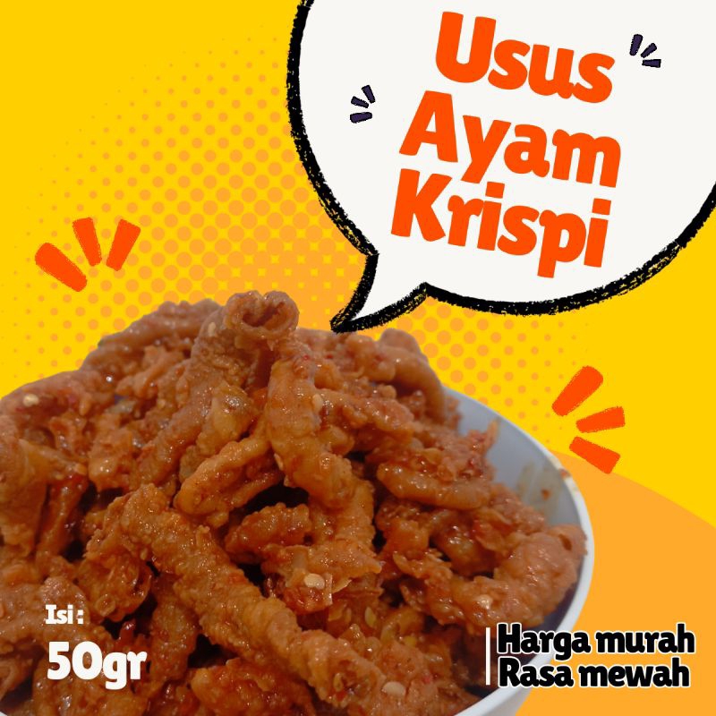 

Usus Krispi / Keripik Usus Ayam Pedas Daun Jeruk Kemasan 50gr