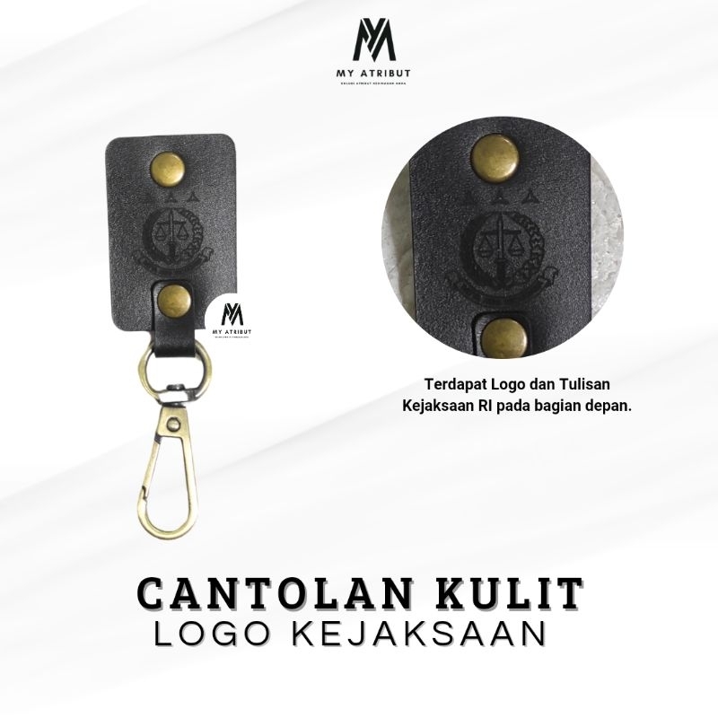 

Saku Klip Cantolan Tempat id card Kulit Cokelat Tua Logo Kejaksaan