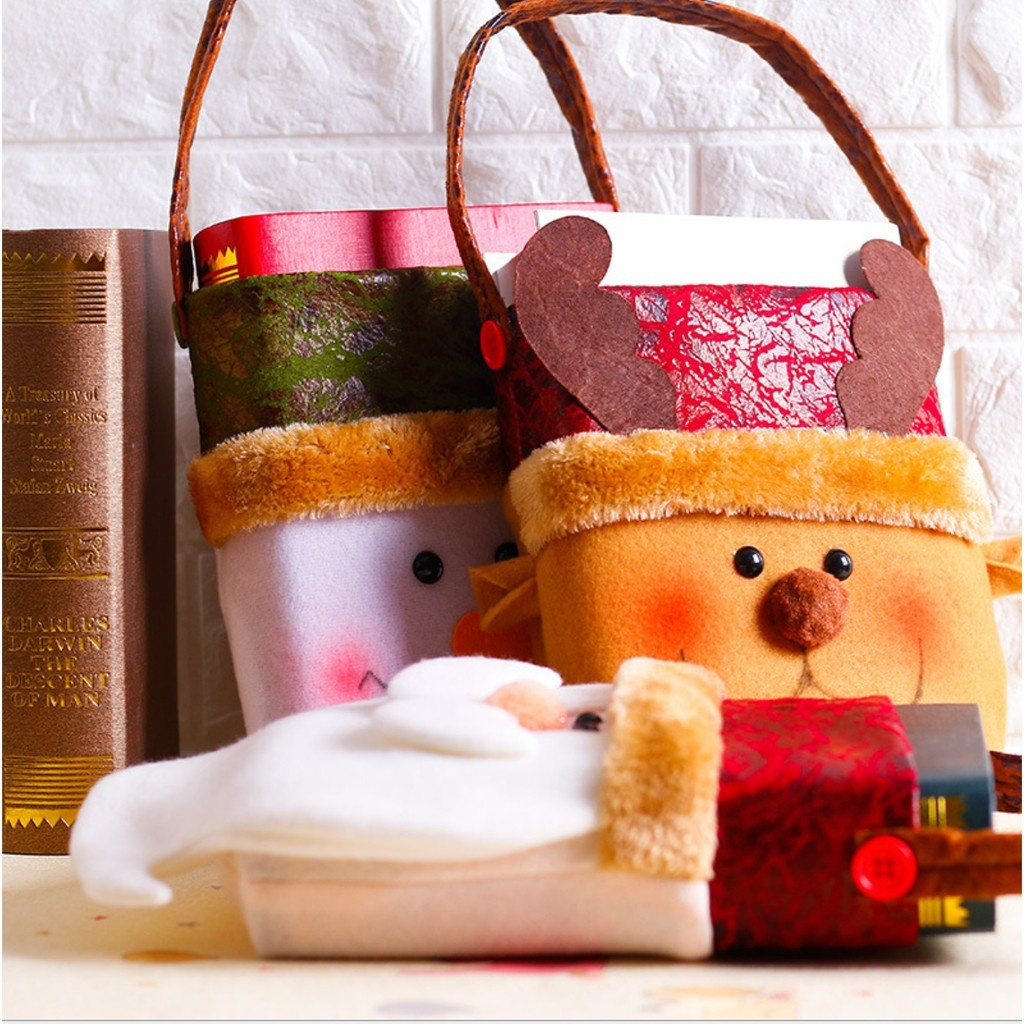 

tote goodie bag tas besar natal rusa santa snowman christmas