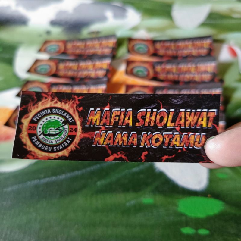 

(Minimal Order 10pcs) Stiker Mafia Sholawat Tema Api, Vynil/Hologram Tahan Air, Tahan Lama