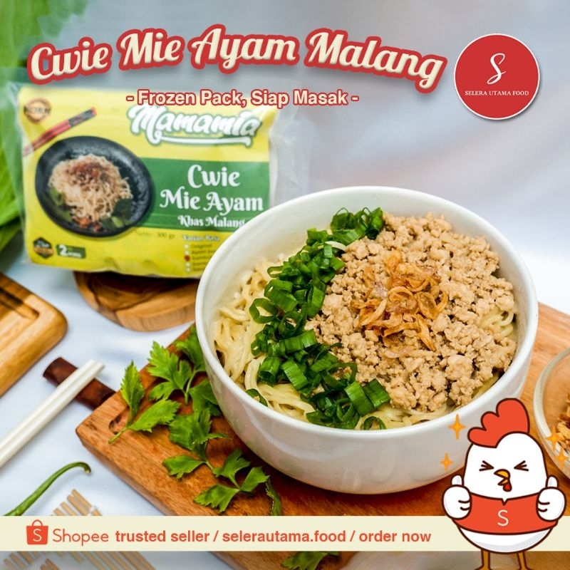 

Cwie Mie Ayam Malang Mamamia - isi 2 porsi, frozen pack siap masak