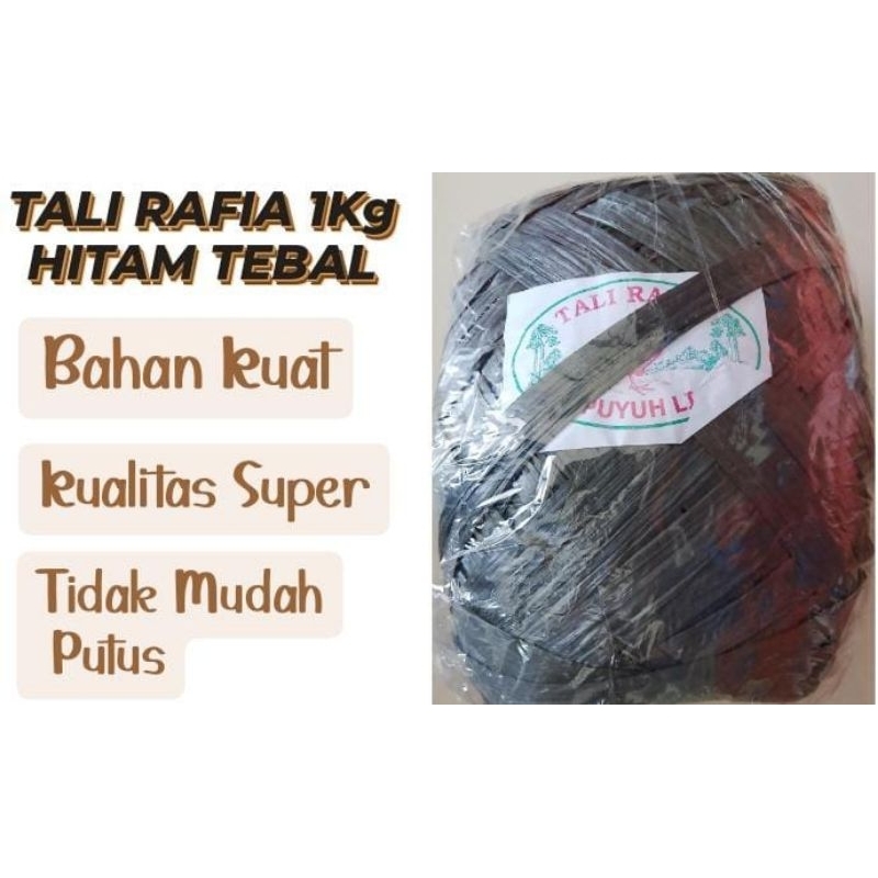 

TALI RAFIA 1Kg Warna HITAM kuat kulitas superr