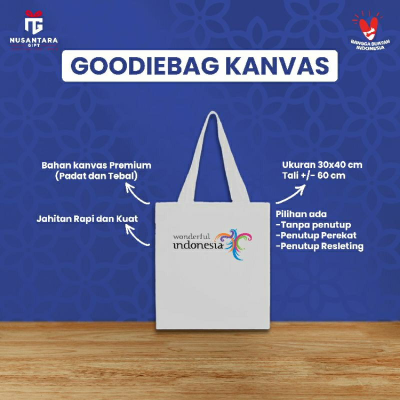 

Goodie Bag Kanvas Custom Design Cocok untuk Souvernir atau Gift