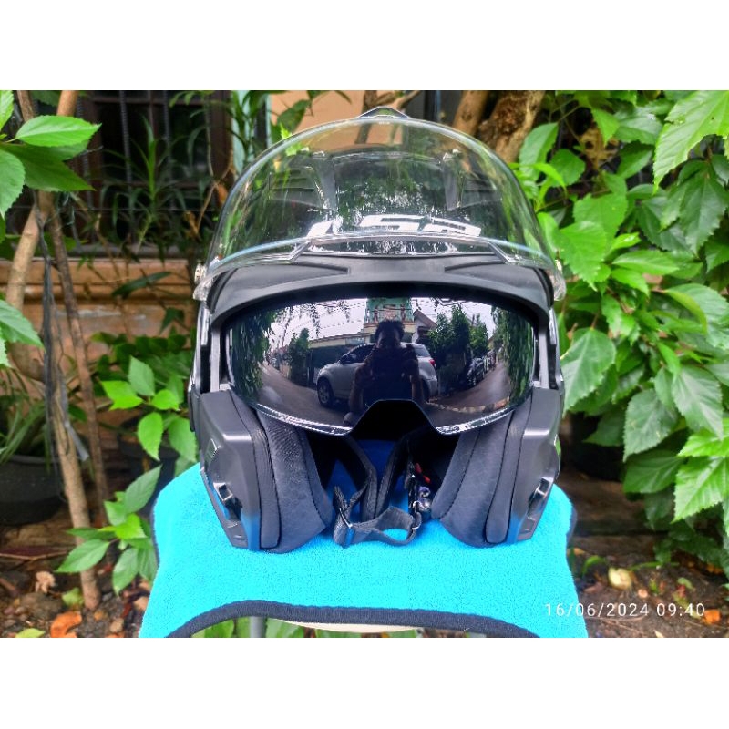 Helm Full / Halfface Modular Flip Up LS2 FF900 Valiant 2 - Solid Black