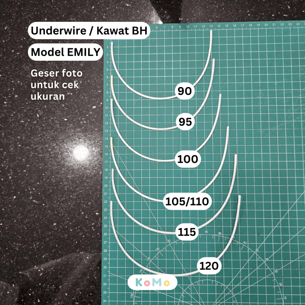 Kawat BH Stainless Nylon Coated Bra Underwire Pengganti Kawat BH Emily