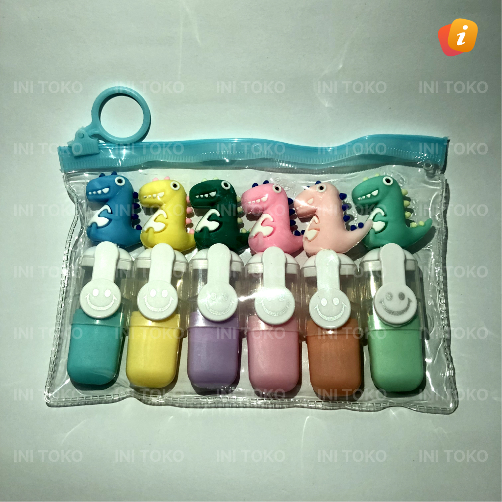 

Highlighter Stabilo Fancy Dinosaurus Dino Warna Warni Pastel| Cute Lucu Aesthetic Gemes
