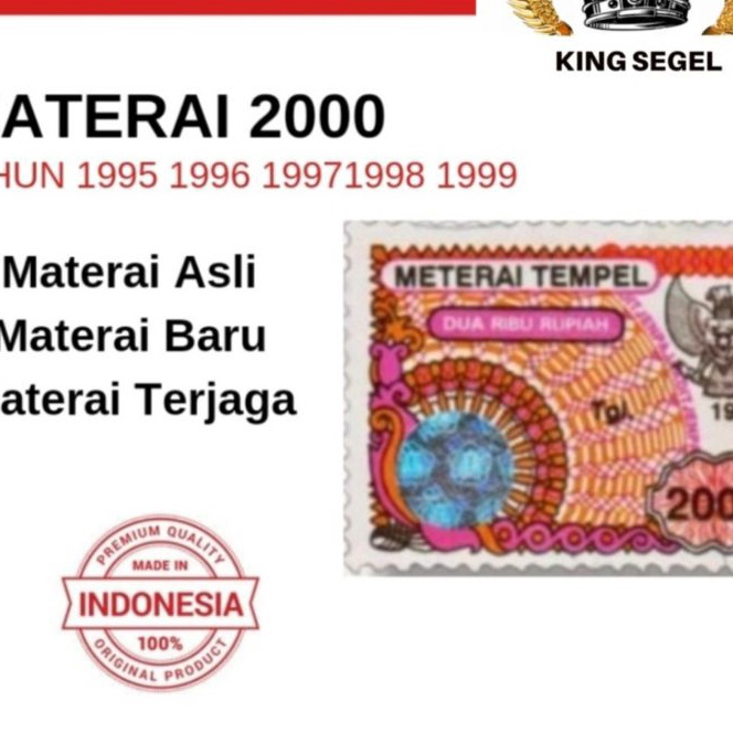 

berkualitas MATERAI 2 TAHUN 1995 1996 1997 1998 1999