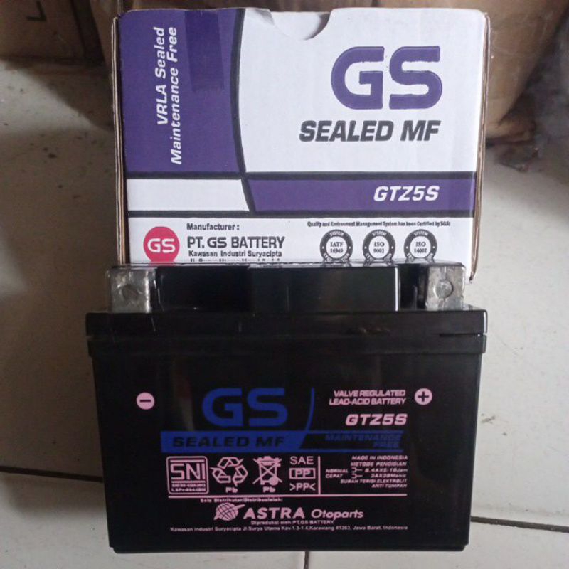 AKI GS ASTRA GTZ5 Aki Motor Honda Beat Vario 110 Scoopy Supra X 125 Revo Spacy Blade New Mega Pro Ve