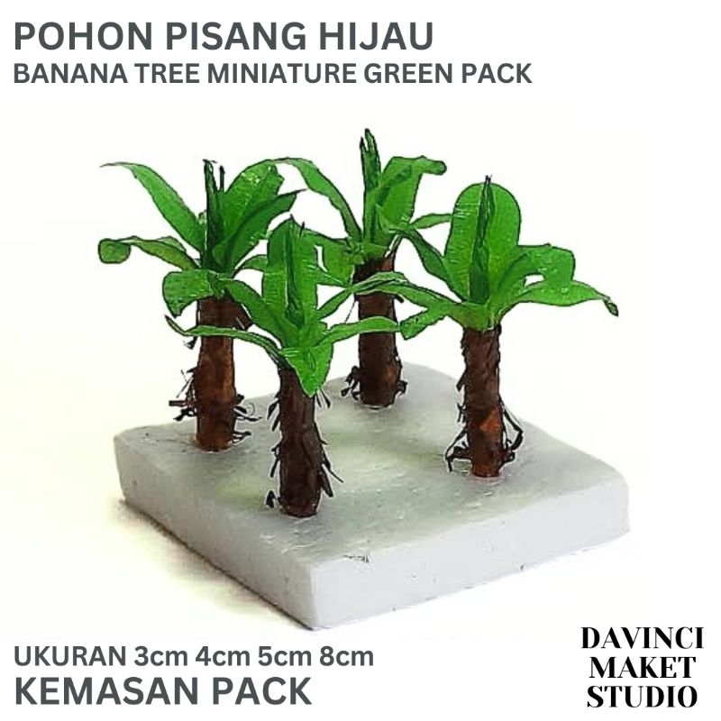 Miniatur Pohon Pisang Maket Diorama - Banana Tree Tinggi 3cm 4cm 5cm 8cm