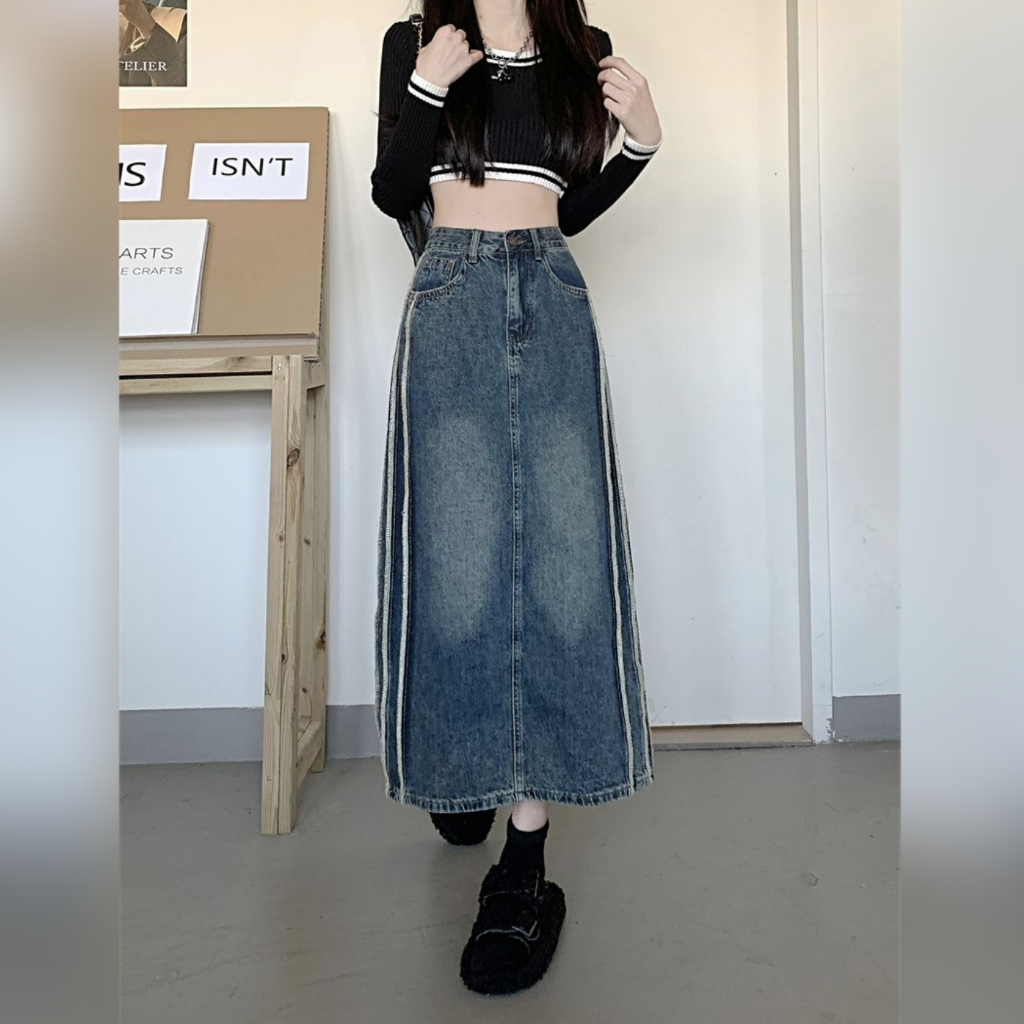 ROK MIDI JEANS A-LINE RETRO VINTAGE