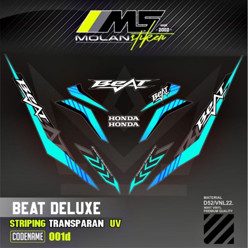 Decal Sticker Striping Variasi Transparan Uv Beat Deluxe Malaysia Beat Deluxe 2020-2024 & Beat Stree