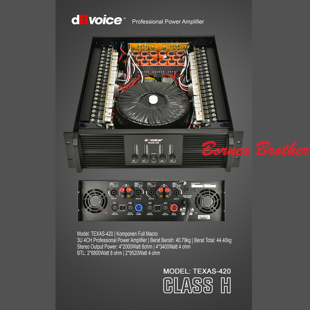 dBvoice TEXAS-420 TEXAS420 Original Power Amplifier 4 x 2000W Class H