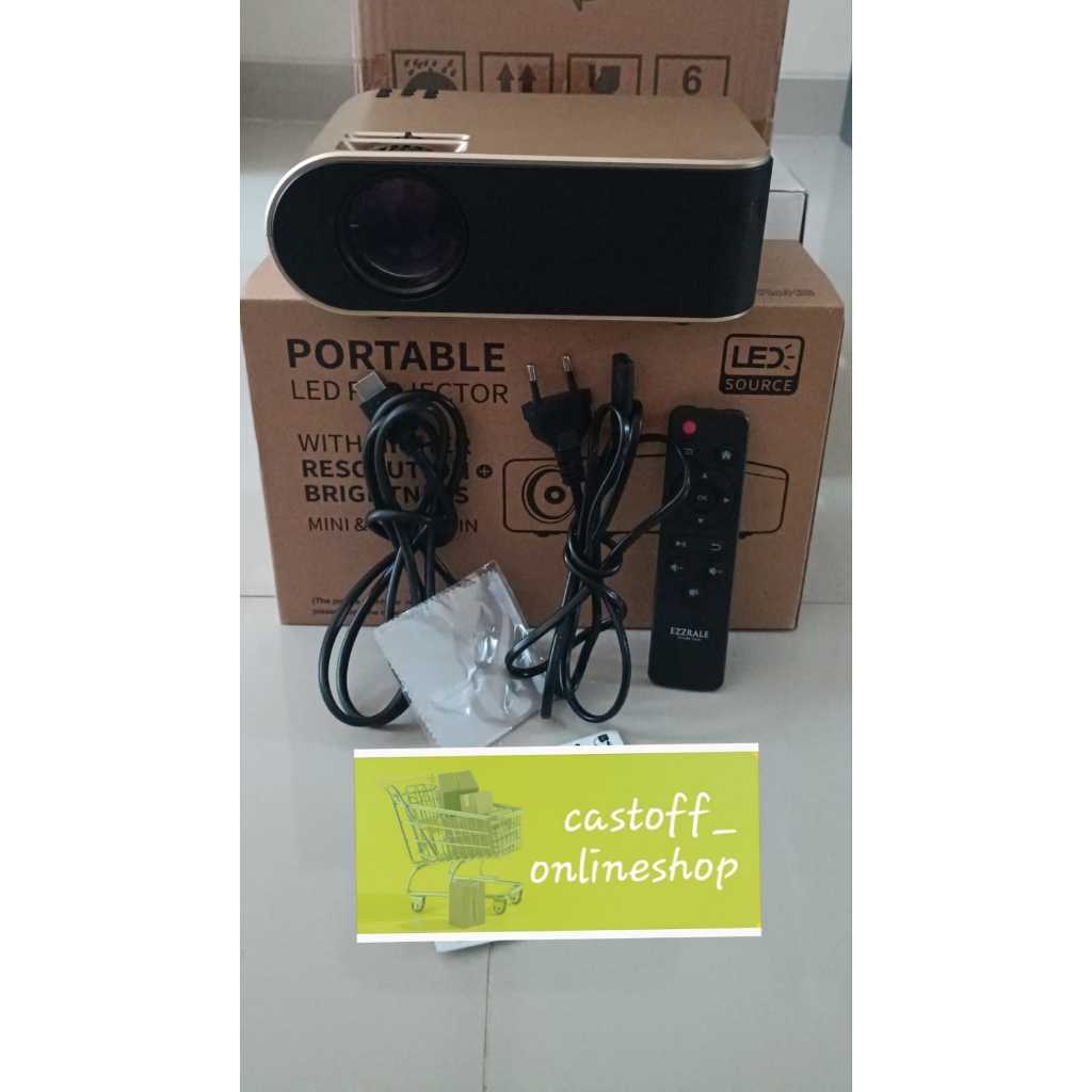 Like New - Mini Basic Proyektor Ezzrale EZ310 Gold - 720P HDMI VGA USB