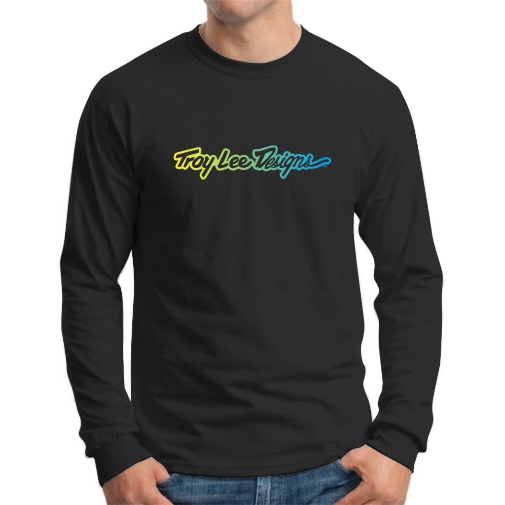 KAOS DISTRO LENGAN PANJANG PRIA MOTIF TROY LEE DESIGNS WARNA HITAM PREMIUM BAJU OBLONG