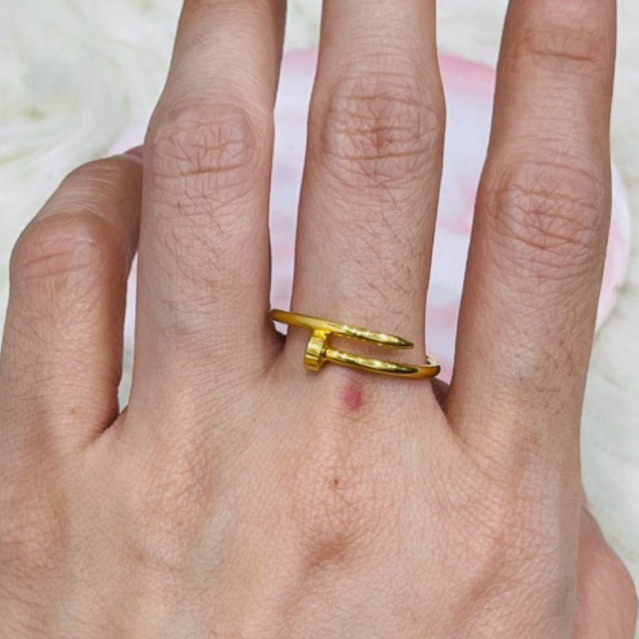 cincin paku silang polos uk 20 simple elegant emas asli kadar 700