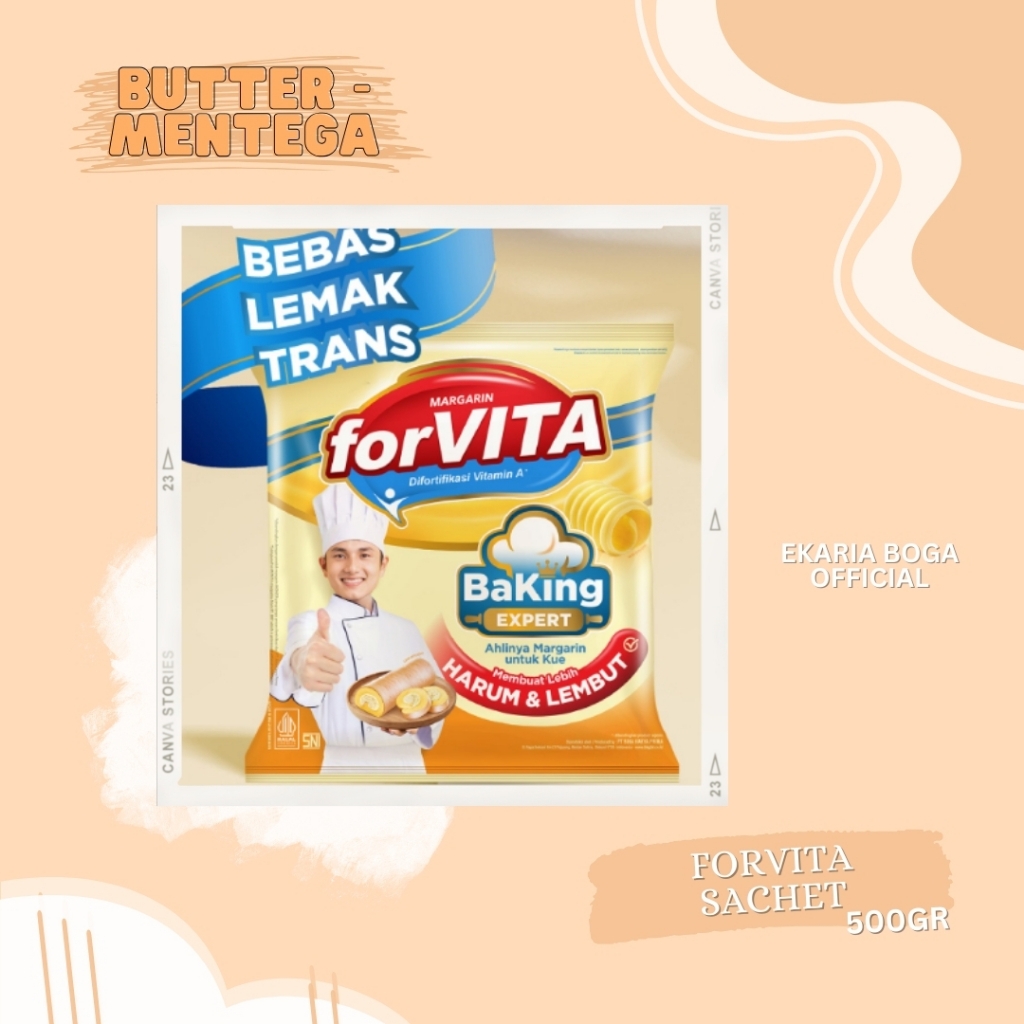 

BUTTER | MENTEGA | MARGARINE | FORVITA BAKING EXPERT | FORVITA SACHET 500GR