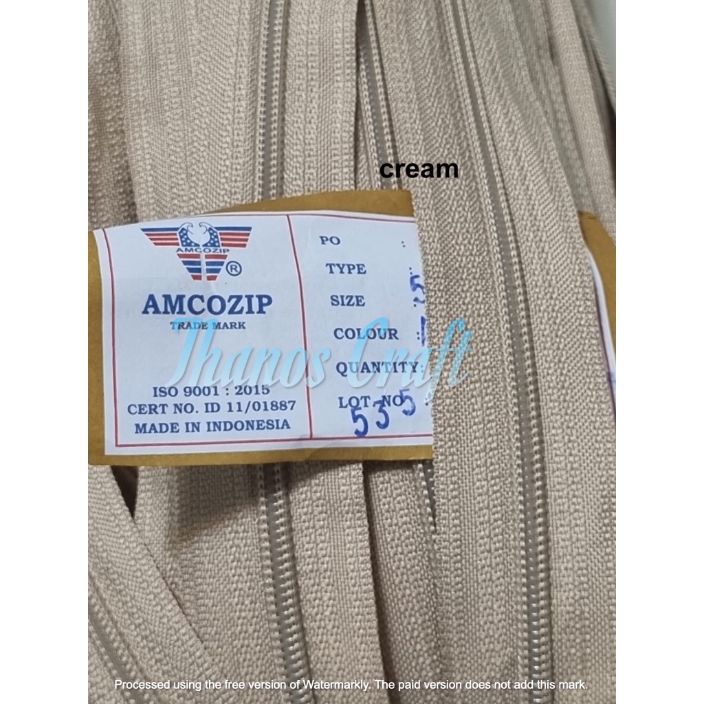 DAUN RESLETING TAS GIGI PLASTIK NO 5 / DAUN RESLETING  TAS NYLON  / METER