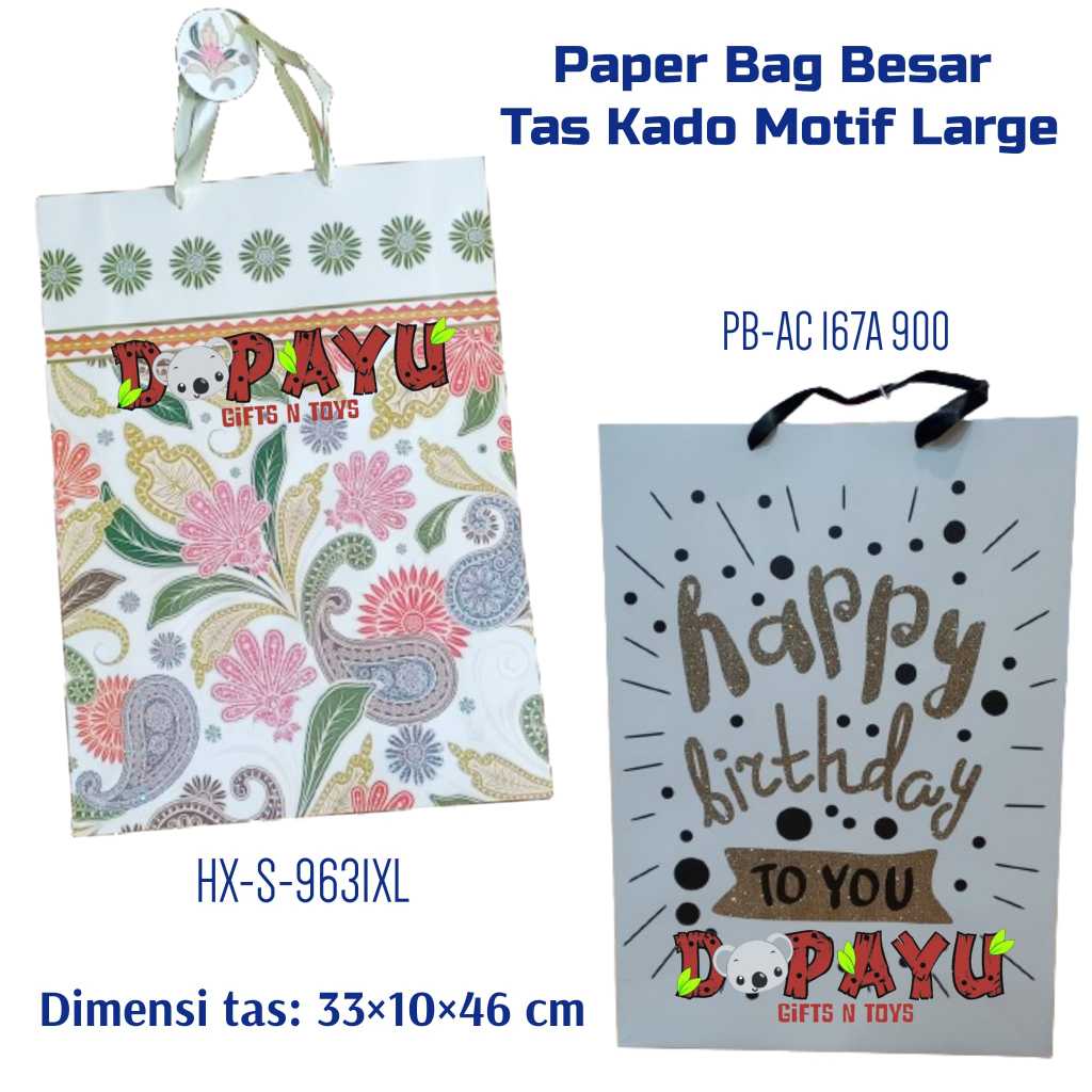 

Paper Bag Karton Tebal ukuran Besar Tas Kado Motif PB PAPERBAG Large