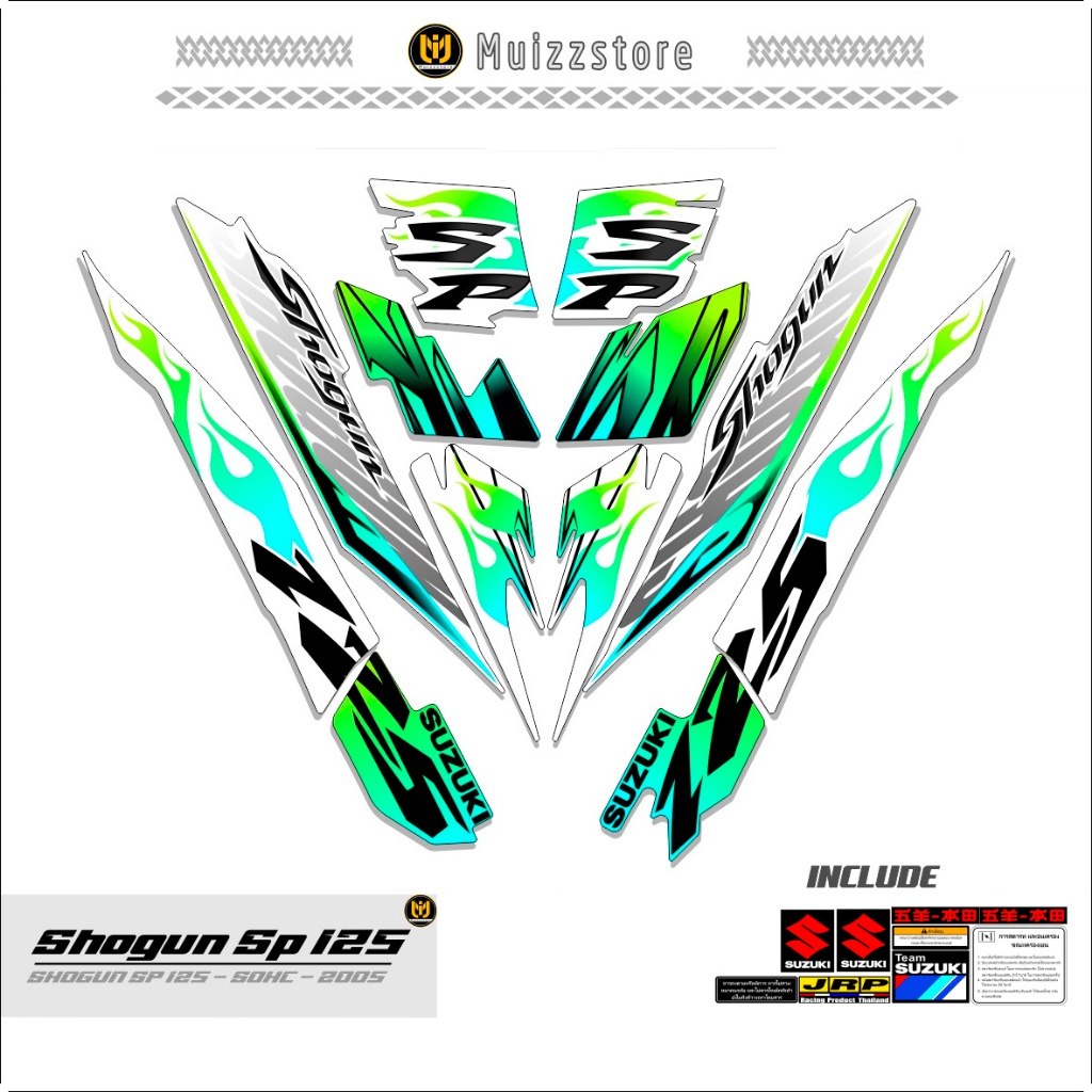 STICKER MOTOR SHOGUN SP125 / MOTIF  8/ SHOGUN 125SP / STRIPPING VARIASI SHOGUN / VIRAL MUIZZSTORES